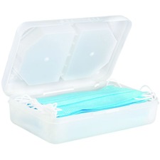 VLB Medical Mask Caddy - 3 Compartment(s) - Dust Resistant, Dust Resistant, Easy to Clean - Clear - Polypropylene - 1 Each