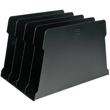 FC Metal Desk File Sorter - 4 Compartment(s) - 7.8" Height x 12.3" Width x 8" Depth - Black - Metal