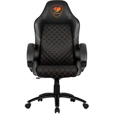 COUGAR Fusion Gaming Chair - For Gaming - Faux Leather, Metal, Polyurethane, Steel - Black