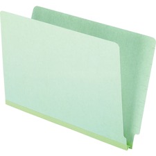 Oxford Straight Tab Cut Legal Recycled End Tab File Folder - 8 1/2" x 14" - 200 Sheet Capacity - 1" Expansion - End Tab Location - Light Green - 25 / Box