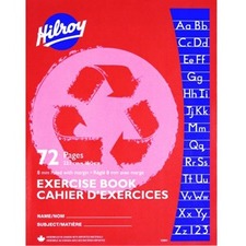 Hilroy Recycled Stitchbook, 72 pages, 8mm with Margin Ruling - 72 Pages - Stitched - Ruled - 0.31" Ruled - 9.13" (231.78 mm) x 7.13" (180.98 mm) x 0.13" (3.18 mm) - White Paper - Lightweight - 1 Each