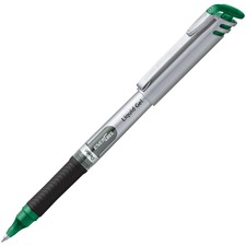 Pentel EnerGel / BL17 - Medium Pen Point - 0.7 mm Pen Point Size - Needle Pen Point Style - Green Liquid Gel Ink Ink - Silver Barrel - Metal Tip - 12 / Box