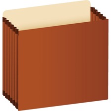 Oxford Straight Tab Cut Letter Recycled Expanding File - 8 1/2" x 11" - 1050 Sheet Capacity - 5 1/4" Expansion - 1 Pocket(s) - Top Tab Position - Brown - 10 / Box