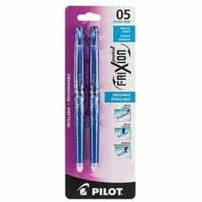 Pilot FriXion Ball - Gel Ink Rollerball pen - Blue - Fine Tip - Fine Pen Point - 0.5 mm Pen Point Size - Refillable - Blue Liquid Gel Ink Ink - 2 / Pack