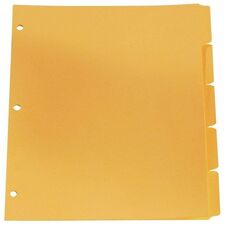 Oxford Reinforced Plain Tab Dividers - 5 Tabs, Letter-Size, Buff, 5/ST - 5 Right Tab(s) - 1/5 - 9" Divider Width x 11" Divider Length - Letter - 8.50" (215.90 mm) Width x 11" (279.40 mm) Length - 3 Hole Punched - Buff Divider - 5 Set