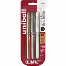 uniball Signo Gel Impact Pens - uniball™ Signo Gel Impact Pens, Bold Point (1.0mm), Assorted Metallic, 3 Pack