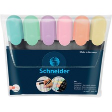 Schneider Job Pastel Highlighters Chisel Tip Assorted Colours 6/pkg - Chisel Marker Point - Assorted Pastel Ink - 6 / Pack