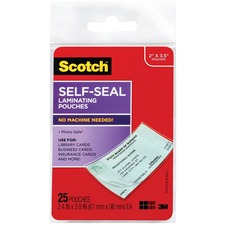 Scotch Self-Laminating Business Cards - for Business Card - Photo-safe, Acid-free - 25 / Pack