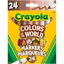 Crayola Colors Of The World Coloring Marker - Light Rose, Medium Golden, Deepest Almond - 24 / Pack