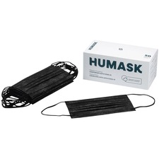 Humask 11828 Safety Mask - Recommended for: Face - Bacteria, Particulate Protection - Black - Breathable, Comfortable, Flexible, Adjustable Nose Band, Earloop Style Mask, Hypoallergenic, Latex-free, Flame Resistant, Splash Resistant, Fluid Resistant, Fiberglass-free, ... - 50 / Box