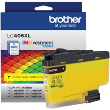 Brother INKvestment LC406XLY Original High Yield Inkjet Ink Cartridge - Single Pack - Yellow - 1 Each - 5000 Pages