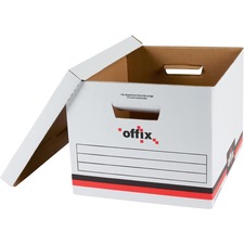 Offix Lift-Off Storage Box Letter/Legal White - pack/6
