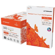 Lettermark Inkjet, Laser Copy & Multipurpose Paper - White - 96 Brightness - Ledger/Tabloid - 11" x 17" - 24 lb Basis Weight - 90 g/m² Grammage - 500 / Pack - SFI - ColorLok Technology, Acid-free