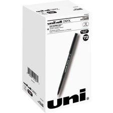 uniball™ Onyx Rollerball Pens - 0.7 mm Pen Point Size - Black - Matte Black Barrel - 72 / Pack