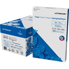 Lettermark Laser, Inkjet Copy Paper - White - 92 Brightness - Ledger/Tabloid - 11" x 17" - 20 lb Basis Weight - 5 / Carton - 2500 (500 - SFI - ColorLok Technology, Jam-free, Acid-free