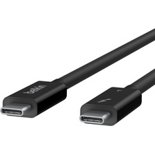Belkin 100W Thunderbolt 4 USB-C to USB-C Cable - USB 4 - 40Gbps - 8K - 2m/6.6ft - M/M - Black - 6.6 ft Thunderbolt 4 Data Transfer Cable for Smartphone, Tablet, Hard Drive, Notebook, Docking Station - First End: 1 x Thunderbolt 4 - Male - Second End: 1 x Thunderbolt 4 - Male - 40 Gbit/s