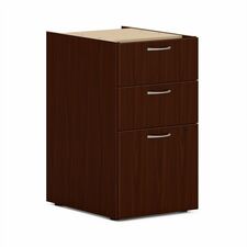 HON Mod HLPLPSBBF Pedestal - 28" Height x 15" Width x 20" Depth - Total Drawer(s): 3 - Finish: Traditional Mahogany, Laminate - Built-in Hangrail, Durable, Scratch Resistant, Spill Resistant, Stain Resistant, Ball-bearing Suspension - For Home, Office, Supplies, Document - 1 Each