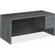 HON 10500 H10583R Pedestal Desk - 29.5" Height x 66" Width x 30" Depth - Total Drawer(s): 2Right Side - Finish: Sterling Ash - 1 Each