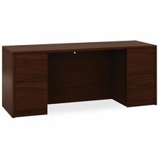 HON 10500 H105900 Pedestal Credenza - 72" x 24"29.5" - 4 x File Drawer(s) - Double Pedestal - Flat Edge - Finish: Mahogany