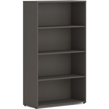 HON Mod HLPLBC3013B4 Book Case - 53" Height x 30" Width x 13" Depth - 4 Shelve(s) - 2 Adjustable Shelf(ves) - Finish: Slate Teak - Adjustable Shelf, Durable, Laminated, Scratch Resistant, Spill Resistant, Stain Resistant - 1 Each
