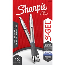 Sharpie S-Gel Pen - 0.7 mm Pen Point Size - Blue - Black Barrel - 1 Dozen