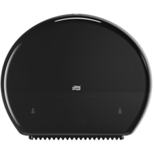 TORK Jumbo Toilet Paper Roll Dispenser Black T1 - 14.20" (360.68 mm) Height x 17.20" (436.88 mm) Width x 5.20" (132.08 mm) Depth - Plastic - Black - Refillable, Hygienic, See Through Window, Refill Indicator - 1 / Pack