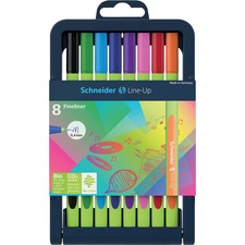 Schneider Line-Up Fineliner Markers 0.4 mm Assorted Colours 8/pkg - 0.4 mm (0.02") Fine Marker Point - Assorted Ink - Plastic, Rubberized Barrel - 8 / Pack