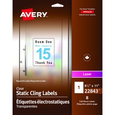 AveryÂ® Multipurpose Label - Permanent Adhesive - Rectangle - Laser, Inkjet - Clear - 4 / Sheet - 8 / Pack