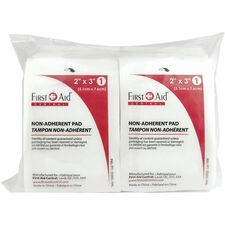 First Aid Central Dressing Pad - - 2" (50.80 mm) Width x 3" (76.20 mm) Length - 100 / Pack