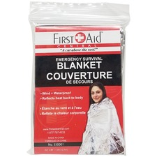 First Aid Central Mylar Emergency Rescue Blanket, 1.3 x 2.1m ( 52" x 84") - Gray
