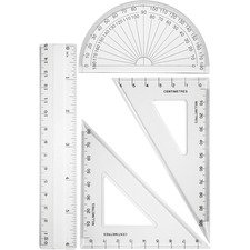 Westcott 4 Piece Geometry Set - 4 Piece(s) - Plastic - Clear