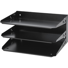 Merangue Letter Sorter - 3 Tier(s) - 6.1" (155.57 mm) Height x 15" (381 mm) Width x 8.8" (222.25 mm) Depth - Scratch Resistant, Chip Resistant, Label Holder - Black - Metal