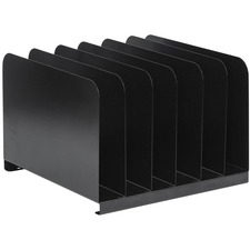 Merangue Metal 6 Section Vertical Sorter - 6 Tier(s) - Vertical - 7.9" (200.02 mm) Height x 11.3" (285.75 mm) Width x 10.9" (276.22 mm) Depth - Desktop - Scratch Resistant, Chip Resistant, Non-skid, Scuff-free - Black - Metal - 1 Each