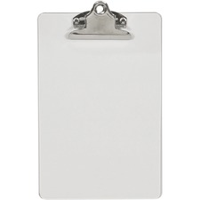 Merangue Plastic Clipboard 6" x 9" Clear - 5 3/4" (146.05 mm) x 8" (203.20 mm) Sheet Size - Spring Clip - Plastic - Clear