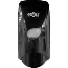 Globe Lotion Bulk Soap Dispenser With Refillable Bottle - Black - Manual - 1 L Capacity - Wall Mountable, Site Window, Refillable, Key Lock, Durable - Black - 1 / Each