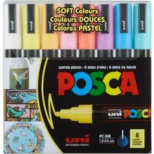 uni® Posca PC-5M Paint Markers - Medium Marker Point - Assorted Water Based, Pigment-based Ink - 8 / Pack