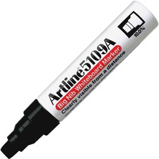 Novexco Artline 5109A Big Nib Whiteboard Marker - Bold Marker Point - Chisel Marker Point Style - Refillable - Black - Acrylic Fiber Tip - 1 Each