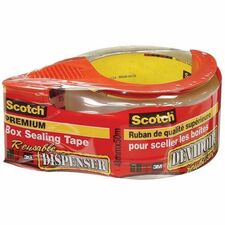 Scotch 373 Packaging Tape - 54.7 yd (50 m) Length x 1.89" (48 mm) Width - Dispenser Included - Humidity Resistant, Cold Resistant - For Packaging - 1 Each - Clear