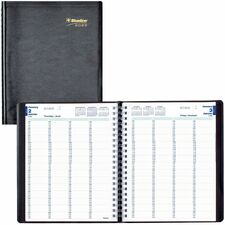Blueline Essential 4-Person Daily Appointment Book, 11"x 8-1/2" , Bilingual - Professional - Daily - 12 Month - January 2026 to December 2026 - 7:00 AM to 8:45 PM, Quarter-hourly - 8 1/2" (215.90 mm) x 11" (279.40 mm) Sheet Size - Twin Wire - Black - Paper - Bilingual, Durable Cover, Printed, Tear-off, Notes Area, Monthly Calendar, Ruled, Personal Profile Sheet, Daily Schedule, Expense Tracking - 1 Each