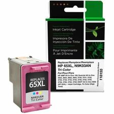 CIG 118155 Remanufactured High Yield Inkjet Ink Cartridge - Single Pack 65, 65XL (65XL (N9K03AN)) - Tri-color Each - 300 Pages
