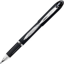 uniballâ„¢ Jetstream Ballpoint Pens - Medium Pen Point - 1 mm Pen Point Size - Black Pigment-based Ink - Black Stainless Steel Barrel - 1 Each