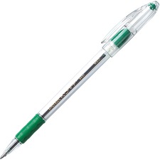 Pentel R.S.V.P. Ballpoint Stick Pens - Medium Pen Point - 1 mm Pen Point Size - Refillable - Green - Clear Barrel - 1 Dozen