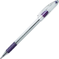 Pentel R.S.V.P. Ballpoint Stick Pens - Fine Pen Point - 0.7 mm Pen Point Size - Refillable - Violet - Clear Barrel - 1 Dozen