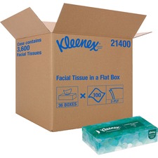 Kleenex Facial Tissue - 2 Ply - White - 100 Per Box - 36 / Carton