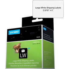 Dymo LabelWriter Large Shipping Labels - 2 5/16" x 4" Length - Rectangle - Direct Thermal - White - 300 / Roll - 300 / Roll