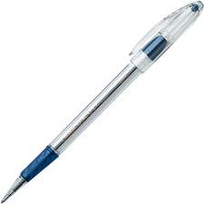 Pentel R.S.V.P. Ballpoint Stick Pens - Medium Pen Point - 1 mm Pen Point Size - Refillable - Blue - Clear Barrel - 1 Dozen