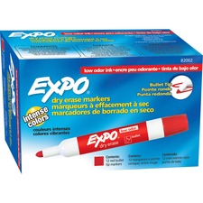 Expo Bold Color Dry-erase Markers - Bullet Marker Point Style - Red - 1 Dozen