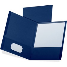 Oxford Letter Recycled Pocket Folder - 8 1/2" x 11" - 100 Sheet Capacity - 2 Pocket(s) - Blue - 35% Recycled - 25 / Box