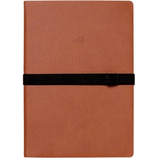 Blueline Letts Weekly Planner - Weekly - January 2023 - December 2023 - Sewn - Tan - 8.3" Height x 5.9" Width - Ribbon Marker, Notes Area, Multilingual, Monthly Calendar, Textured Cover, Rounded Corner, Pen Holder, Elastic Closure