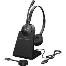 Jabra Engage 55 Headset - Stereo - USB Type A - Wireless - DECT - 492.1 ft - 40 Hz - 16 kHz - On-ear - Binaural - Open - Noise Cancelling, Uni-directional, MEMS Technology Microphone - Black